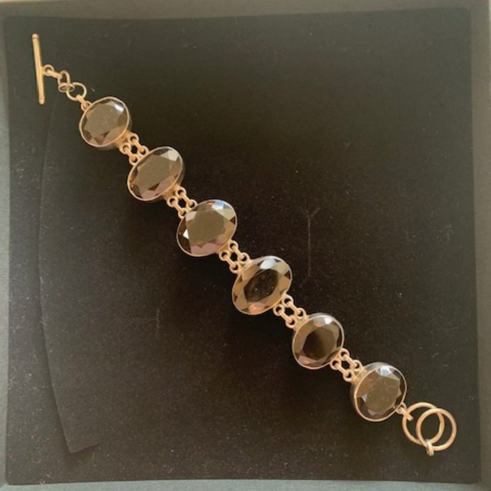 Black Murano Glass and Sterling Silver Bracelet from Taxco, Mexico